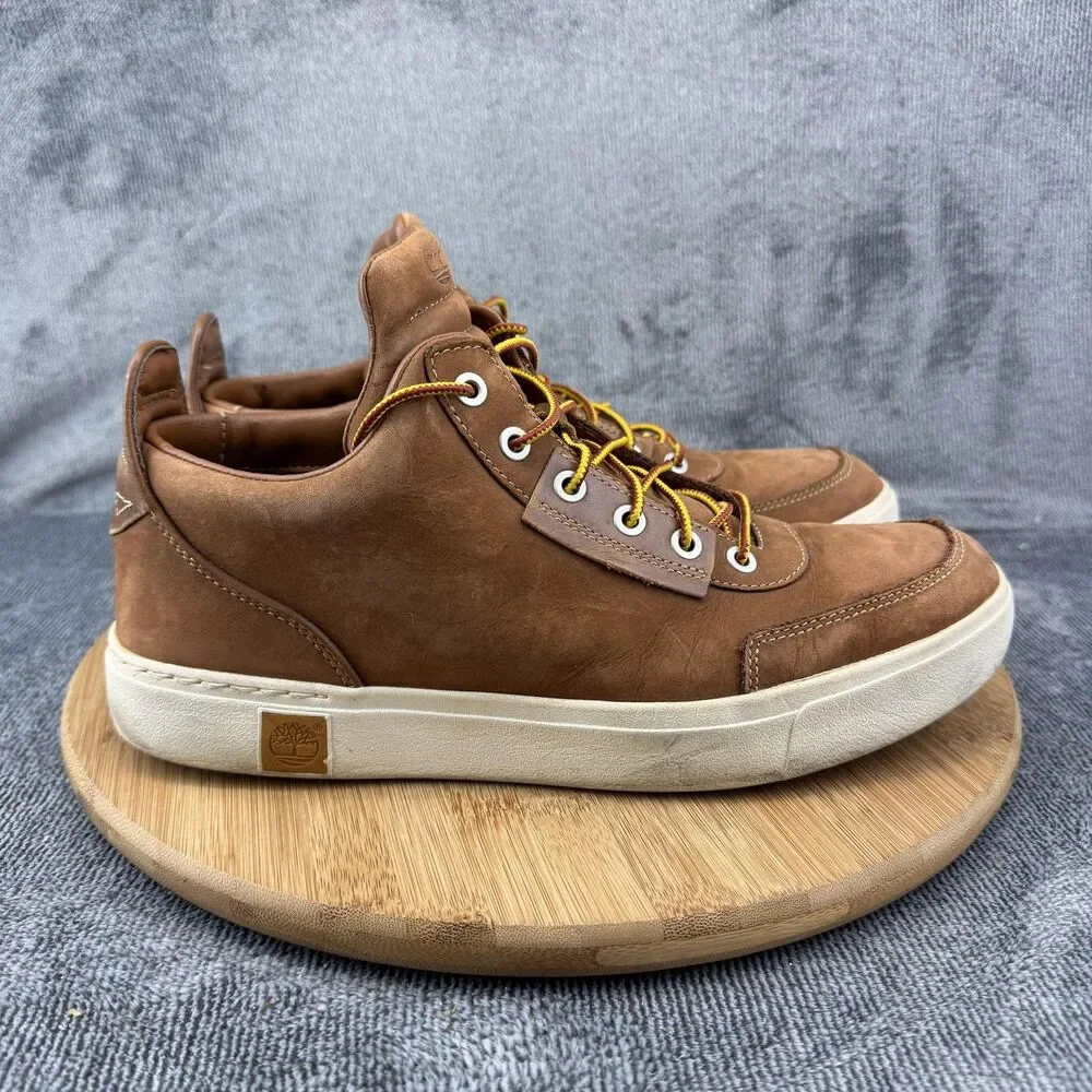 Timberland Shoes Mens Size 9 Brown Leather SensorFlex Casual Sneakers A1G9B